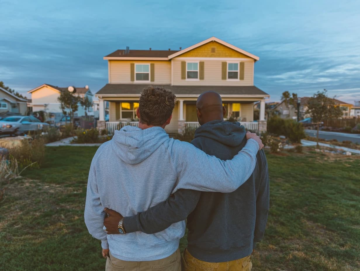 2 co-owners looking at split the down payment 50/50